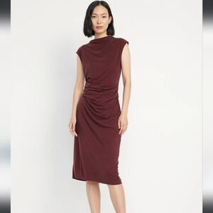 Old Navy mock neck ruched midi dress size XS